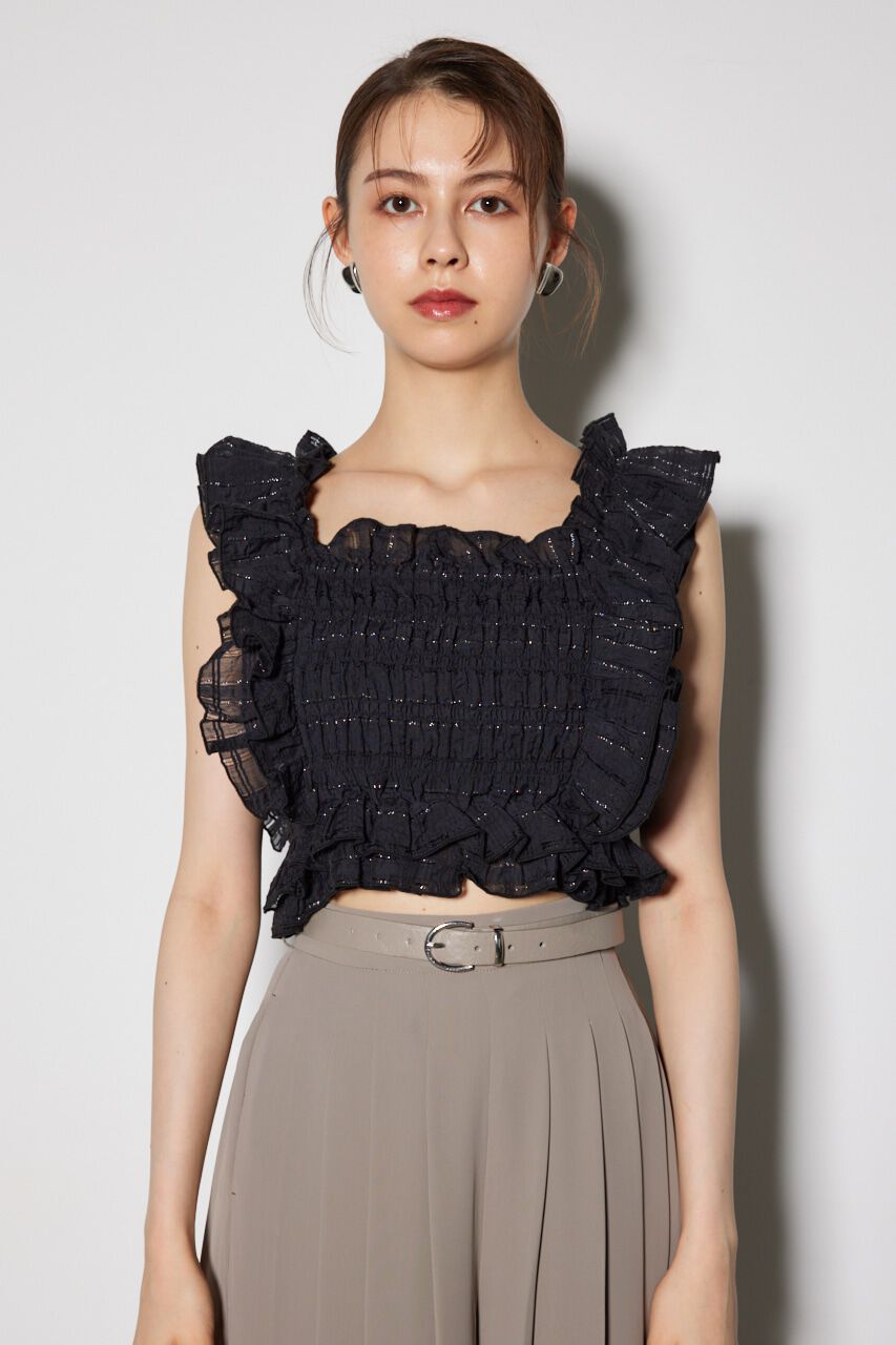 rienda「シャーリングペプラムトップス」|チュニック|