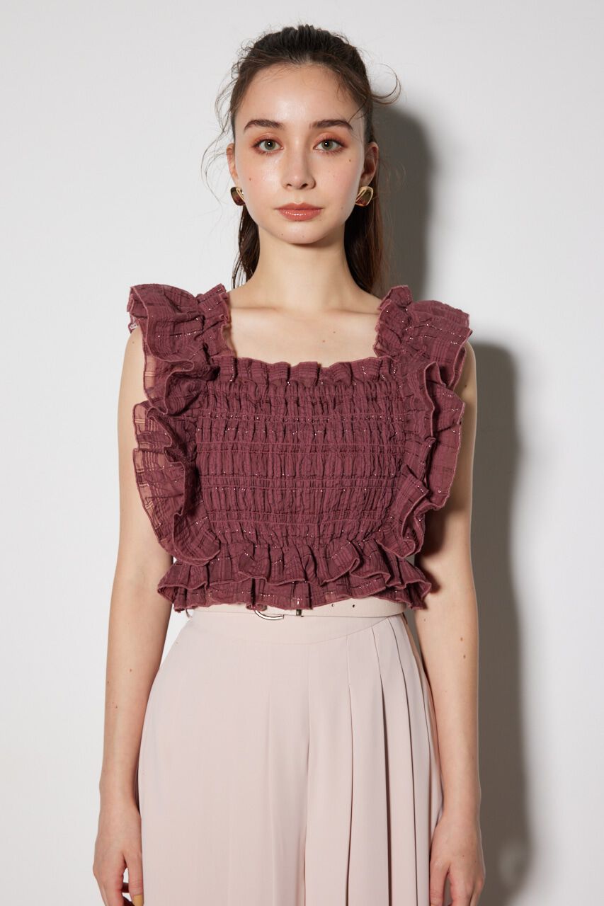 rienda「シャーリングペプラムトップス」|チュニック|