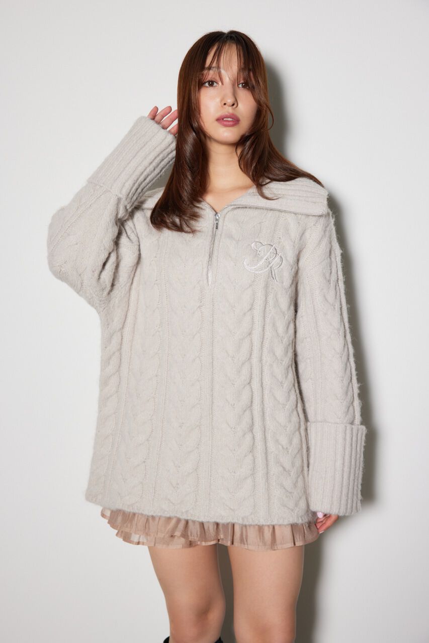 rienda「ケーブルルーズニット ワンピース」|ワンピース|