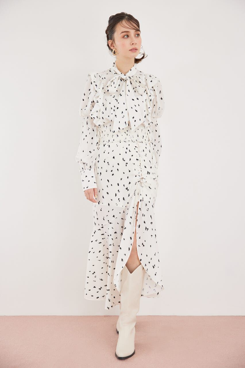 rienda「2WAYボウタイクロップドブラウス」|シャツ・ブラウス|