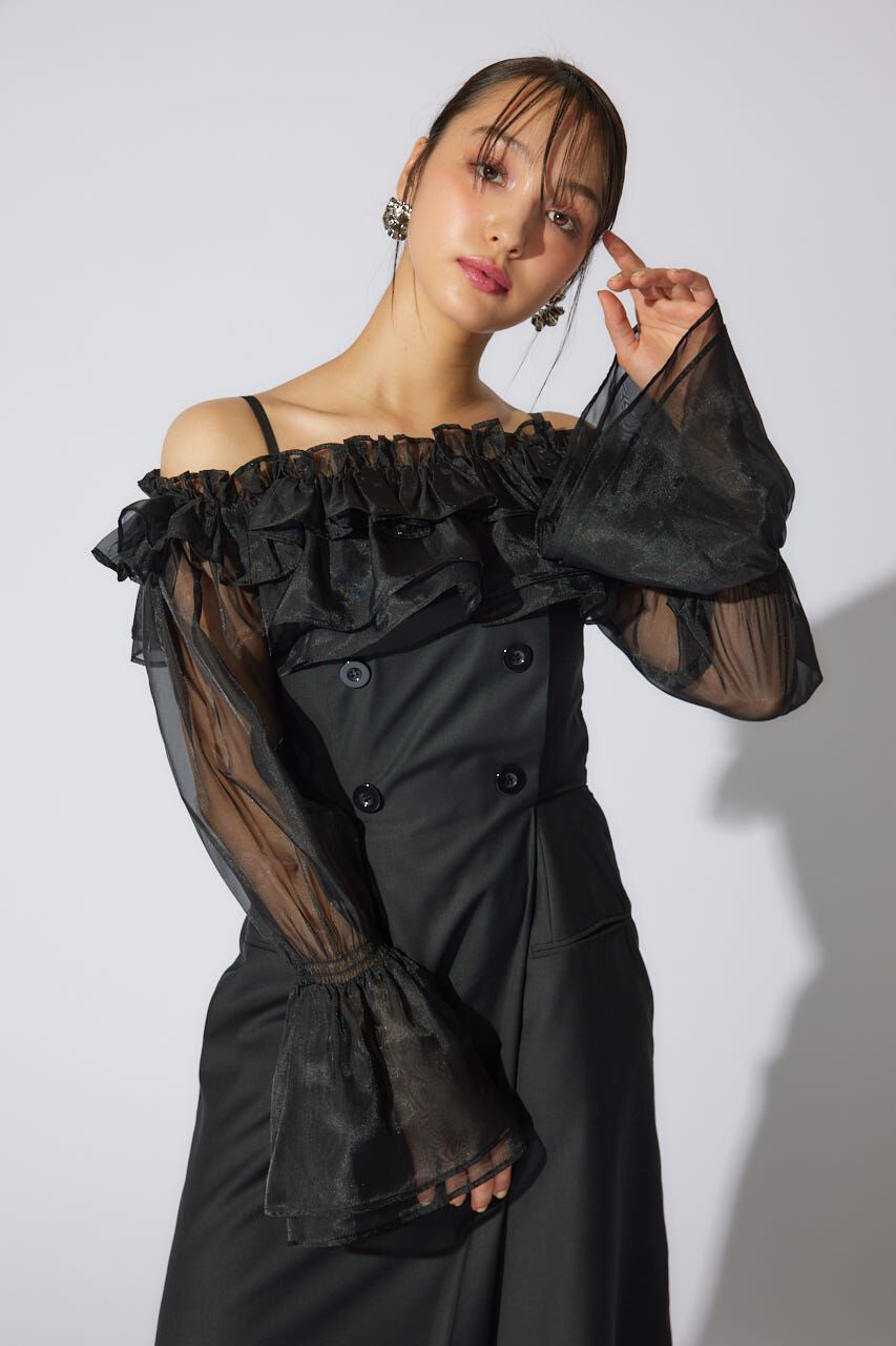 rienda「フリルカーディガンSETロンパース」|ワンピース|