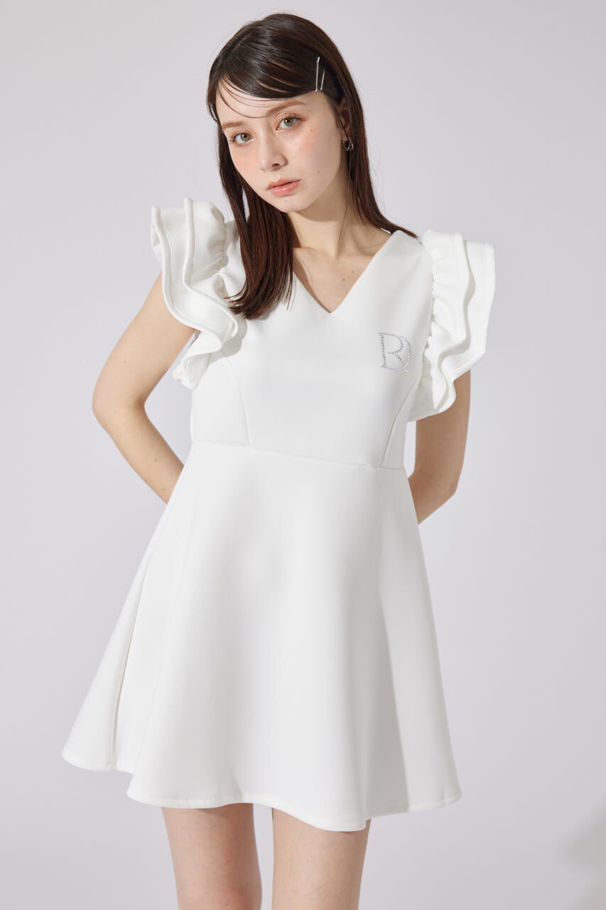rienda「RDショルダーフリルカットミニワンピース」|ワンピース|WHT