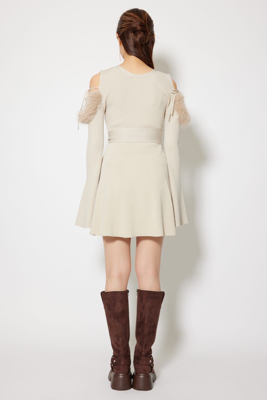 rienda「many wayフェイクファーミニニットワンピース」|ワンピース|