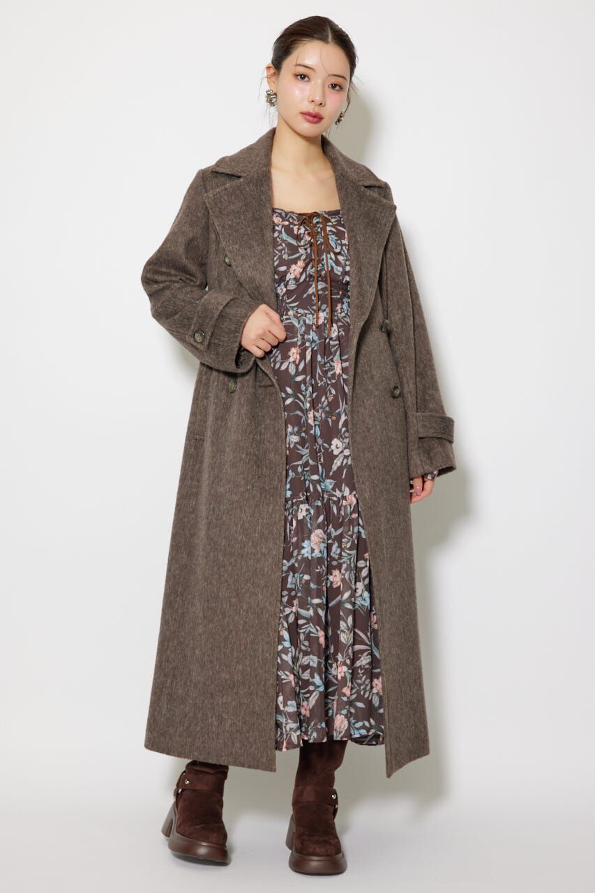 rienda「ダブルカラーシェイプドチェスターコート」|その他|BRN