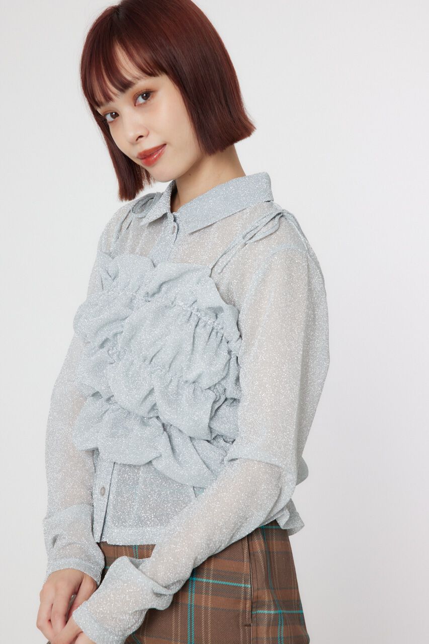 RODEO CROWNS「2WAY ラメ ギャザー ビスチェ」|キャミソール|