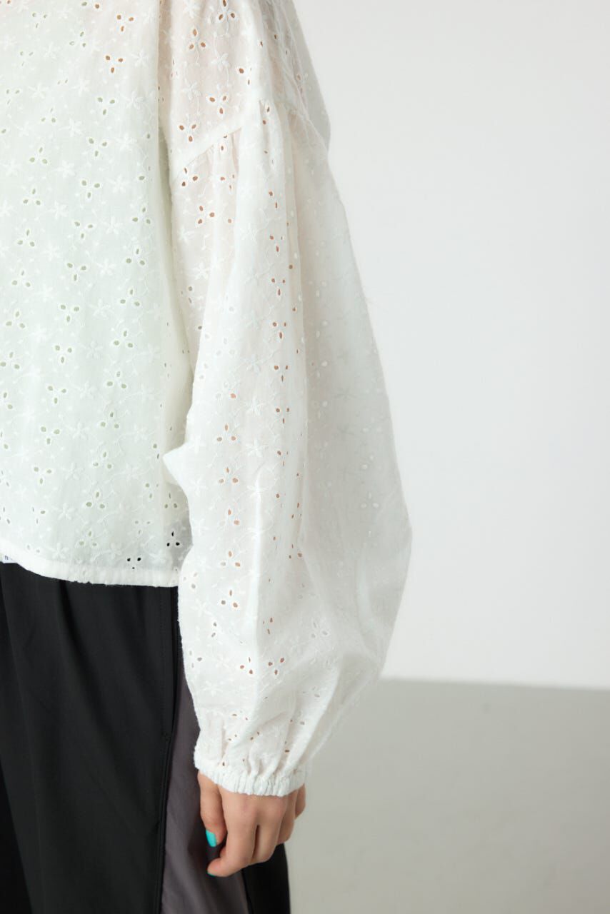 RODEO CROWNS「ノーカラーレースカーディガン」|シャツ・ブラウス|