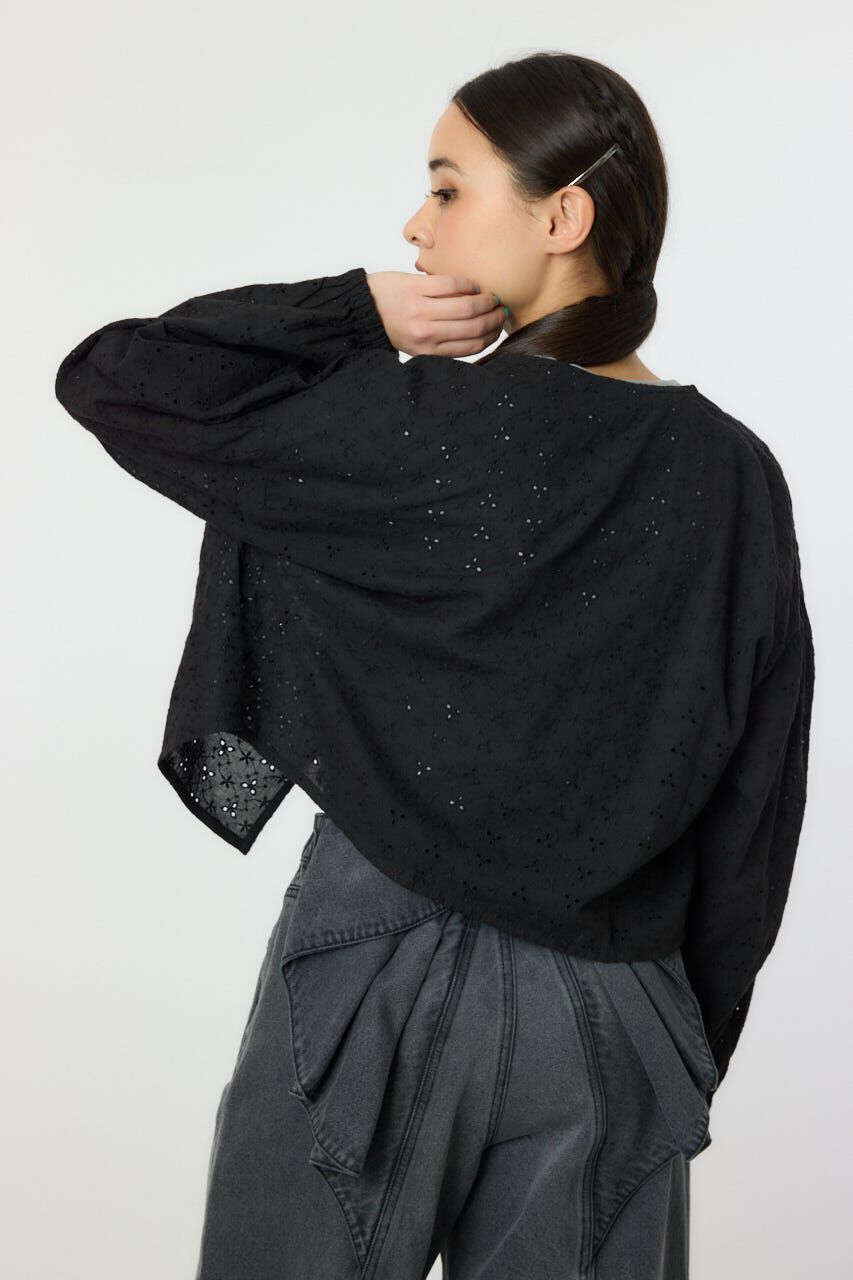 RODEO CROWNS「ノーカラーレースカーディガン」|シャツ・ブラウス|