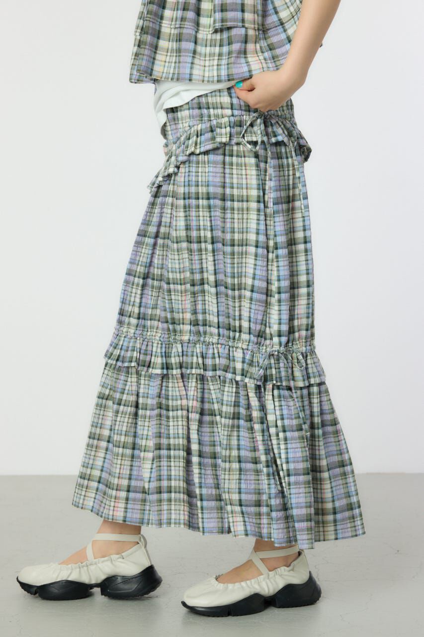 RODEO CROWNS「サマーチェックフリルティアードスカート」|スカート|
