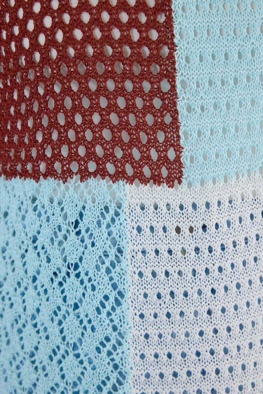 RODEO CROWNS「2WAY パッチワークニットベスト」|タンクトップ|