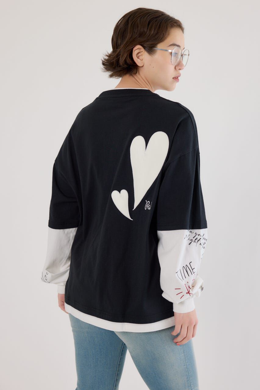 RODEO CROWNS「ハートフェイクレイヤードトップス」|Tシャツ・カットソー|