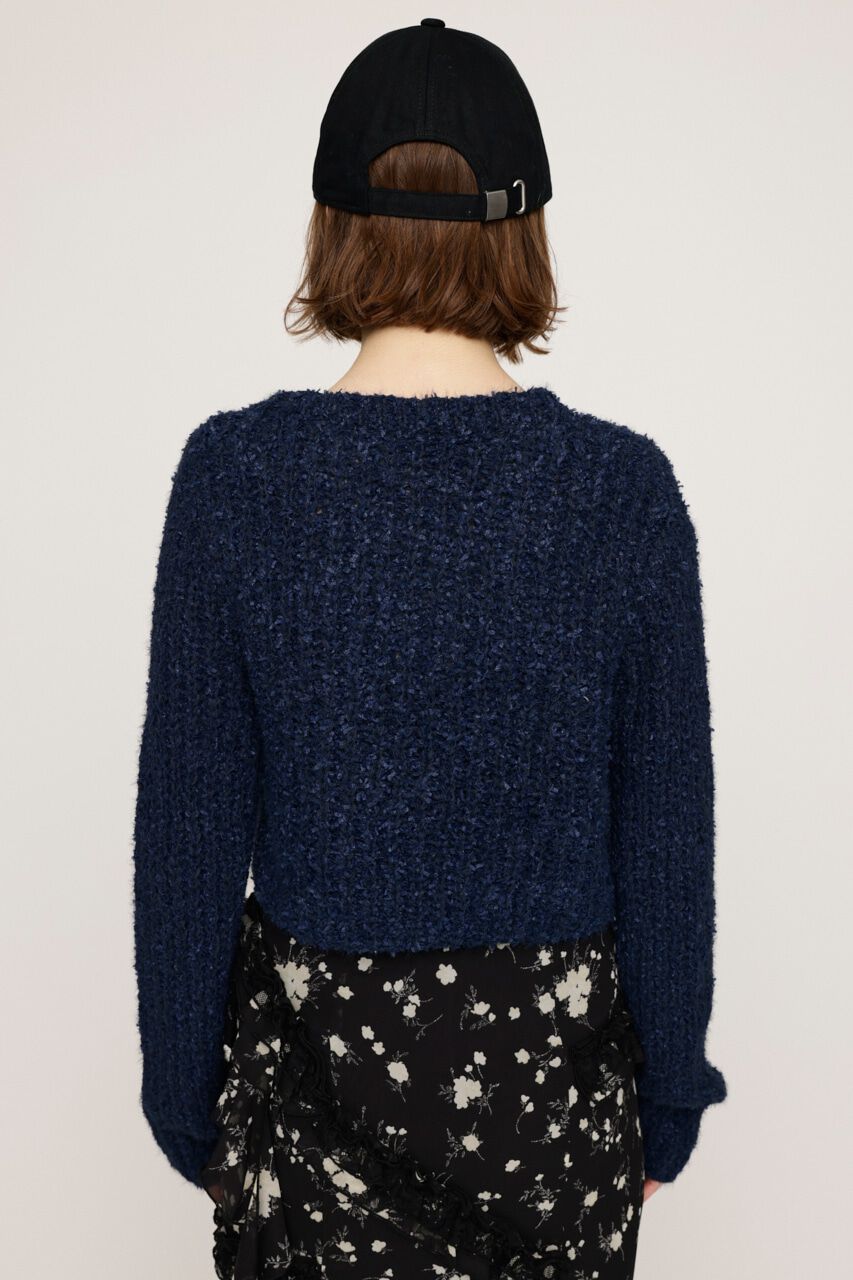 SLY「TAPE YARN SLANT NECK カーディガン」|ニット・セーター|