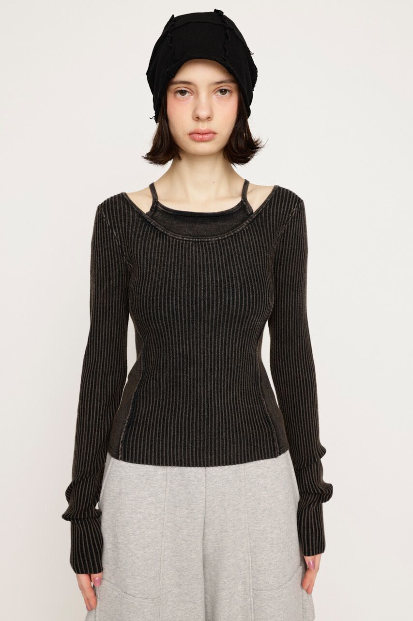 SLY「LAYER WASHED KNIT トップス」|ニット・セーター|