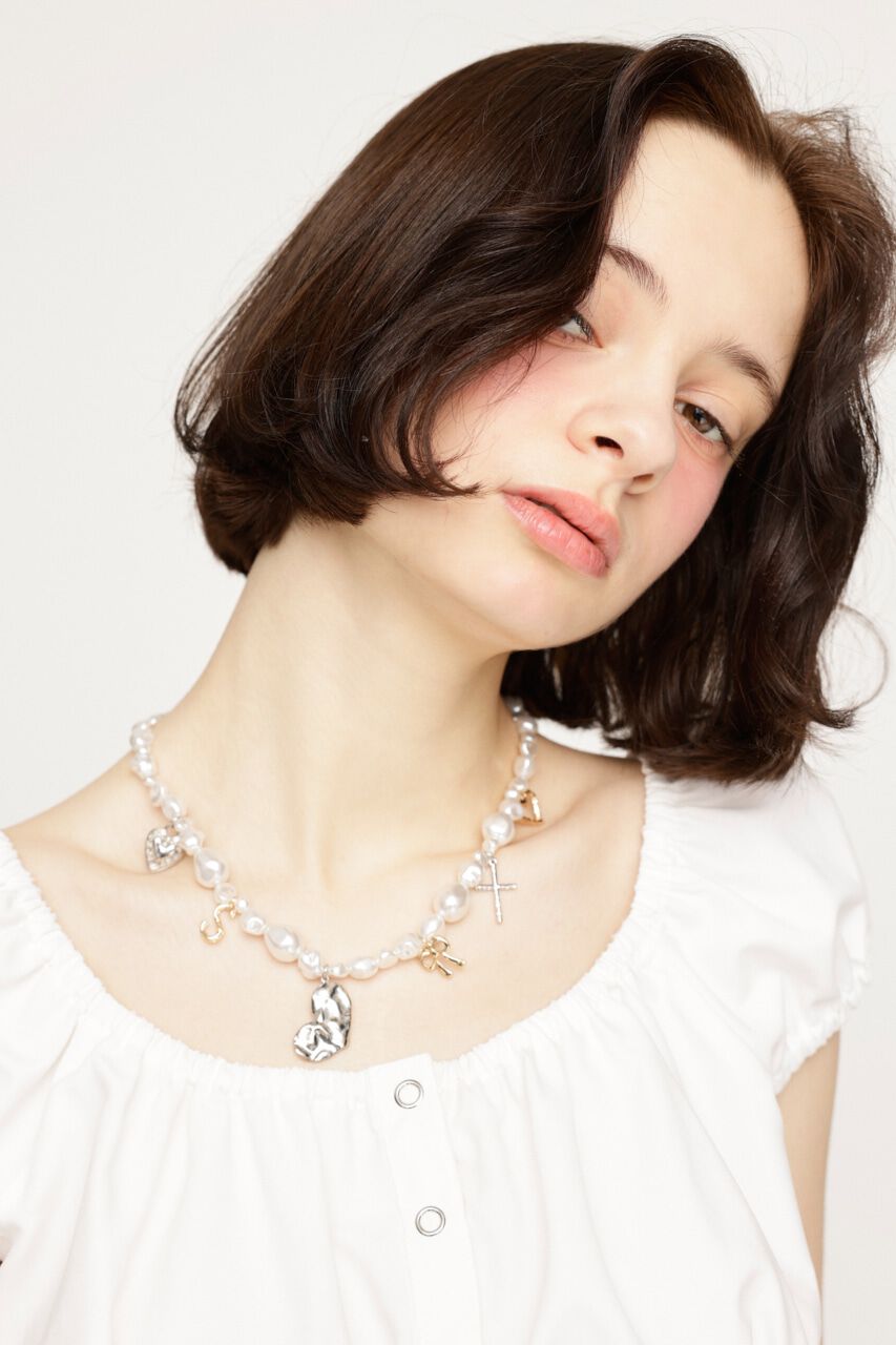 SLY「FAUX PEARL CHARM ネックレス」|ネックレス|