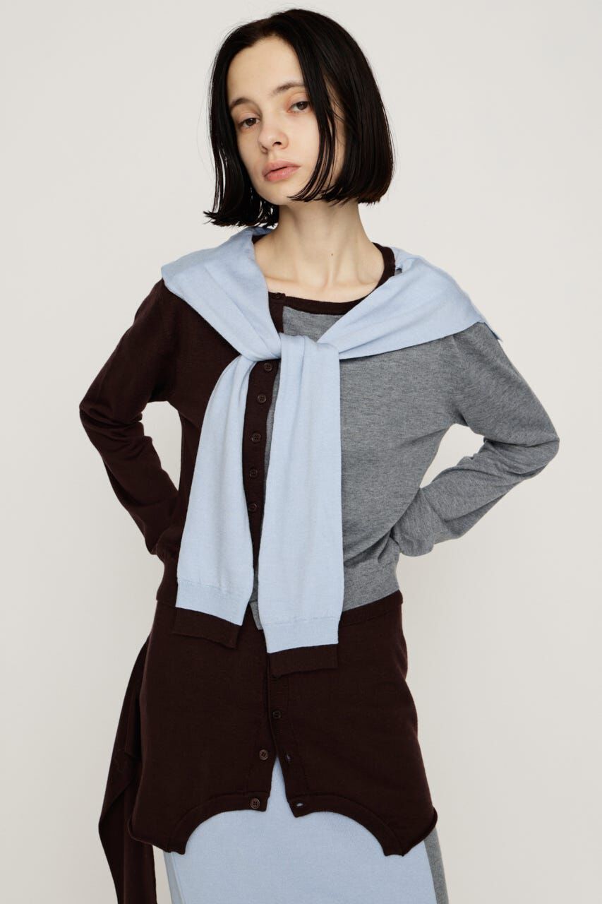 SLY「SLEEVE DOCKING KNIT トップス」|ニット・セーター|M/BLU7