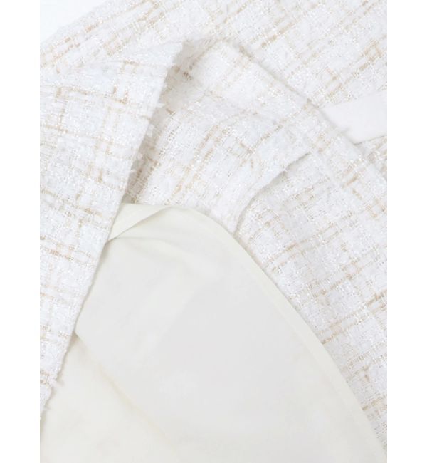 CALNAMUR「TWEED&times;DENIM BLOCKING RIBBON OP/ツイード&times;デニムブロッキングリボンワンピース」|ワンピース|