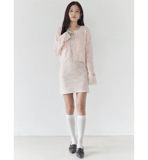 CALNAMUR「リボンジャガードキャミワンピース」|ワンピース|