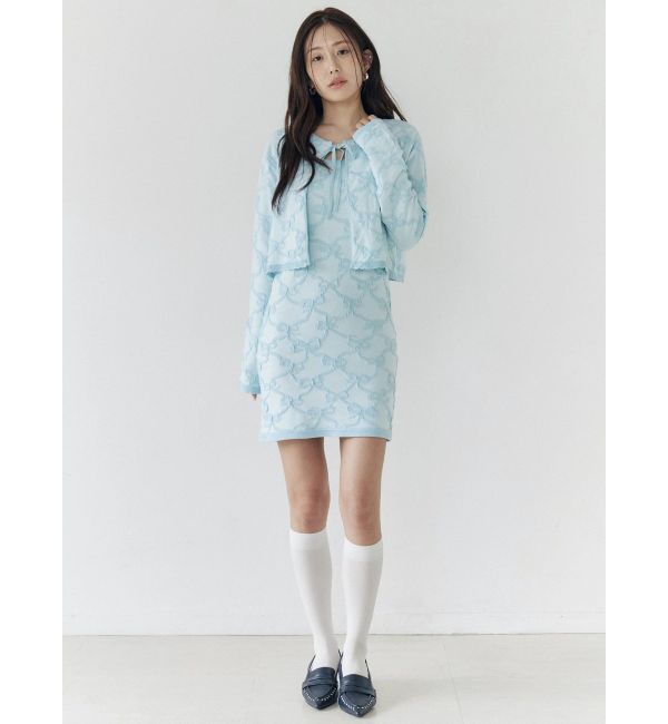 CALNAMUR「リボンジャガードキャミワンピース」|ワンピース|