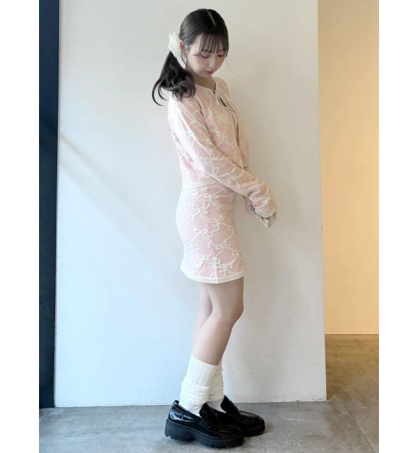 CALNAMUR「リボンジャガードキャミワンピース」|ワンピース|