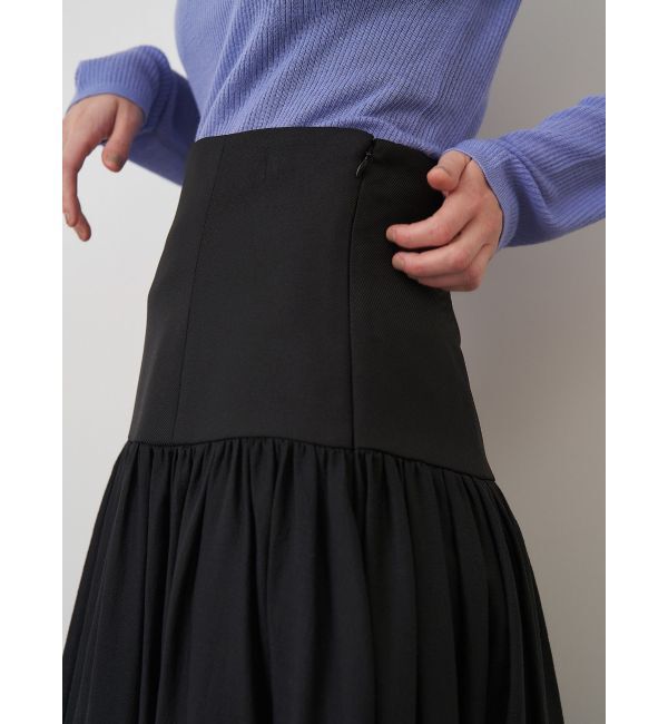 ELENDEEK「SHEER BLOCK FLARED SK」|スカート|