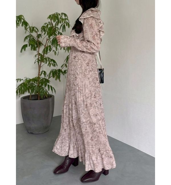 dazzlin「【WEB限定カラーあり】ダブルフリルフラワープリーツワンピース」|ワンピース|