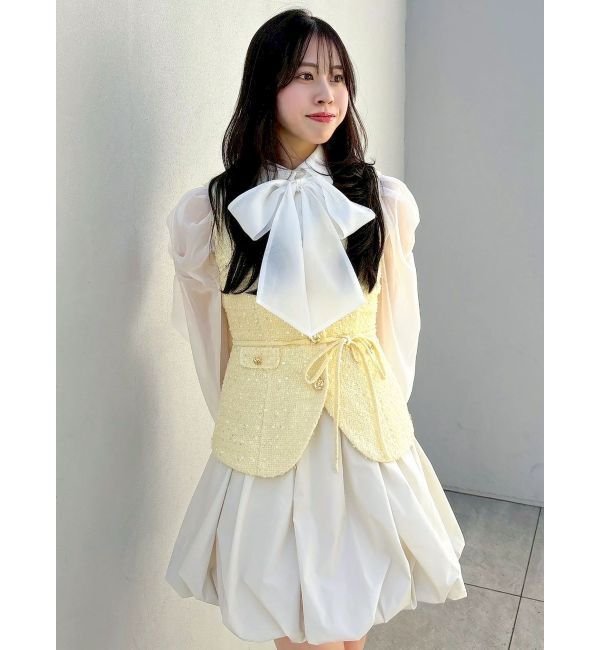 dazzlin「ジレレイヤードコンビミニワンピース」|ワンピース|