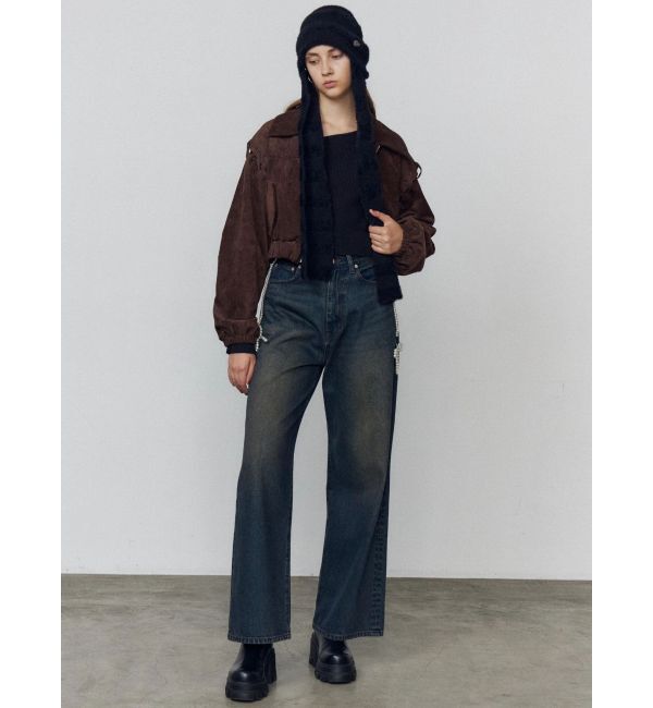 EMODA「ストライプシャギー2WAYビーニー」|ニット帽|