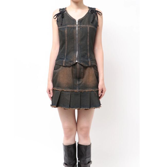 EMODA「プリーツヘムレイヤードデニムワンピース」|ワンピース|