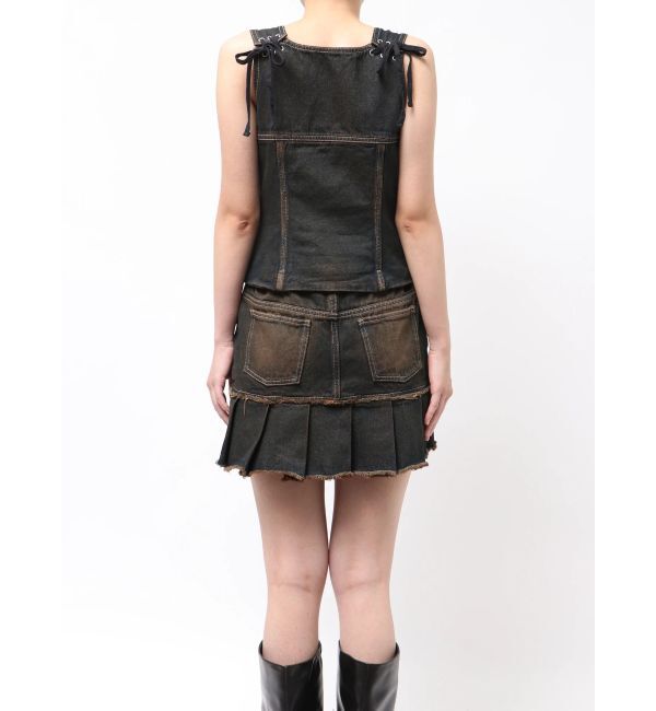 EMODA「プリーツヘムレイヤードデニムワンピース」|ワンピース|