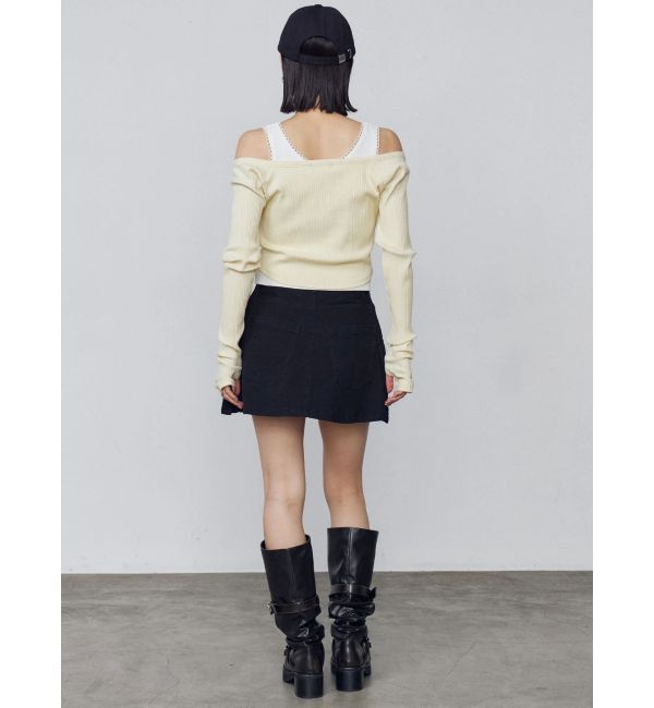 EMODA「レイヤードボックススカートパンツ」|スカート|