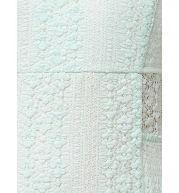 MERCURYDUO「カットレースブロッキングフレアスリーブマーメイドワンピース」|ワンピース|