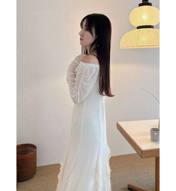 MERCURYDUO「チュールラッフルヘムワンピース」|ワンピース|