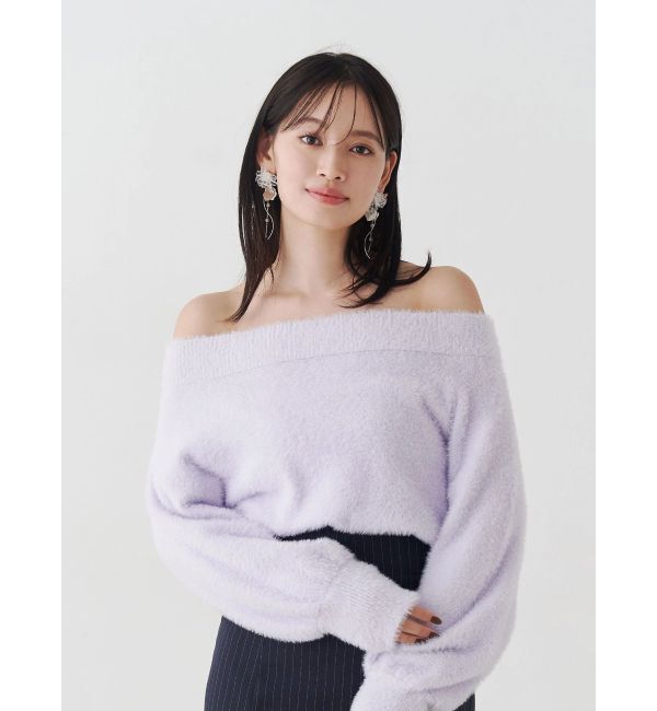 MERCURYDUO「ミニシャギーオフショルニット」|ニット・セーター|