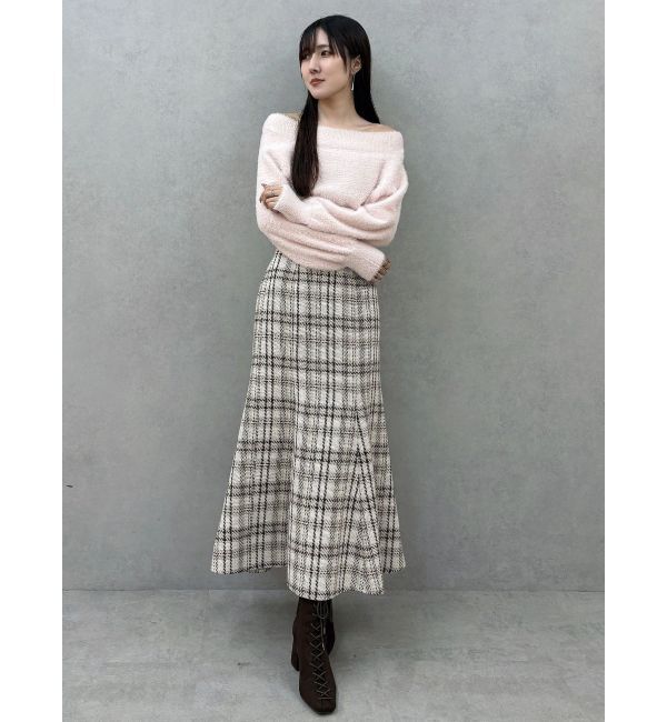 MERCURYDUO「ミニシャギーオフショルニット」|ニット・セーター|