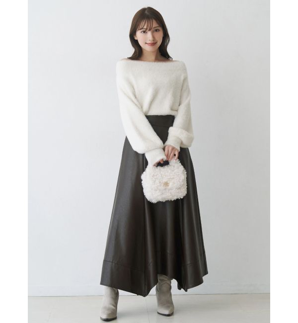 MERCURYDUO「【追加生産】ミニシャギーオフショルニット」|ニット・セーター|