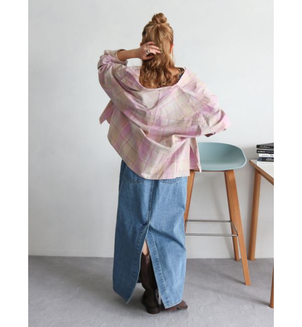 Ungrid「リネン混チェックシャツ」|シャツ・ブラウス|