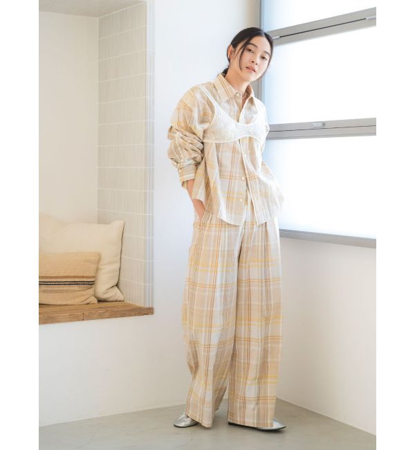 Ungrid「リネン混チェックシャツ」|シャツ・ブラウス|