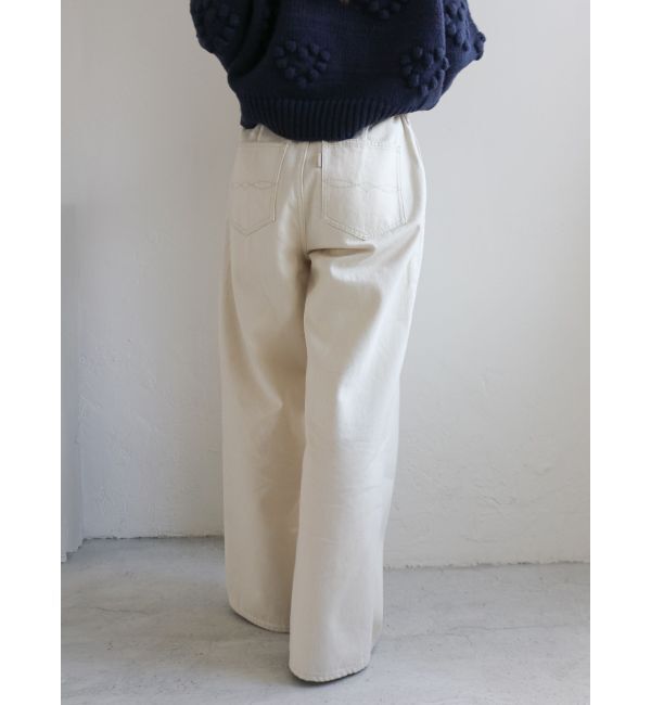 Ungrid「【WEB限定】ボタンデザインハイウエストストレートデニム」|デニム|