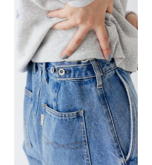 Ungrid「【WEB限定】ボタンデザインハイウエストストレートデニム」|デニム|