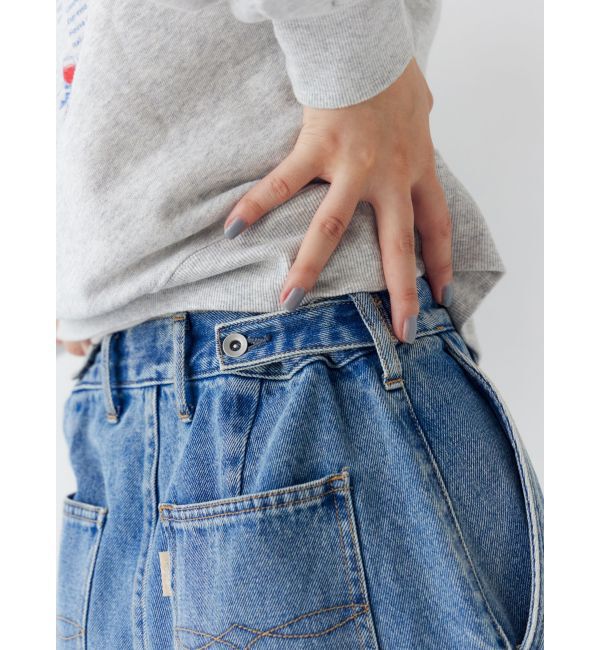 Ungrid「【WEB限定】ボタンデザインハイウエストストレートデニム」|デニム|
