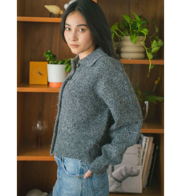 Ungrid「スパンコールポロニットカーディガン」|カーディガン|