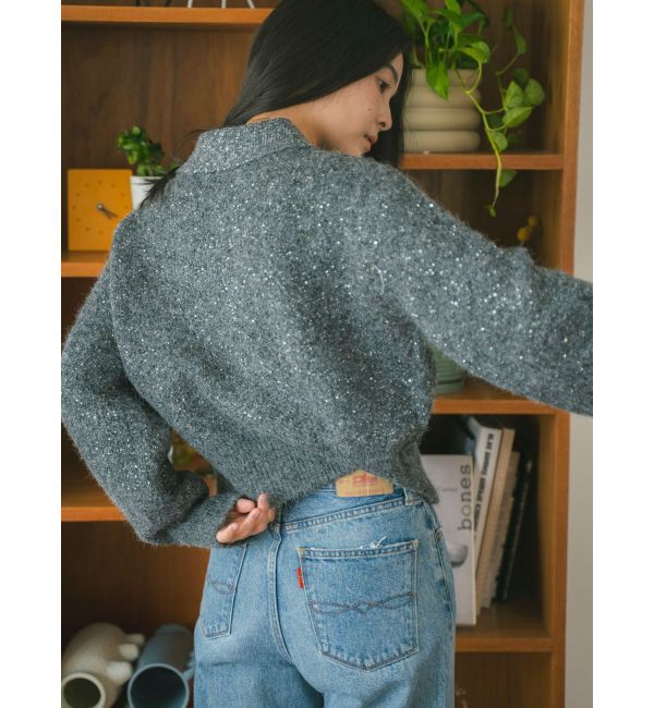 Ungrid「スパンコールポロニットカーディガン」|カーディガン|