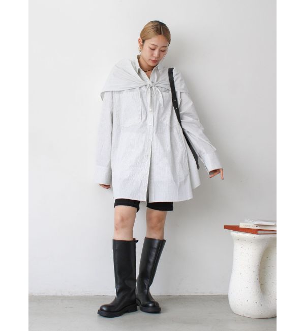 Ungrid「スカーフデザインルーズシャツ」|シャツ・ブラウス|