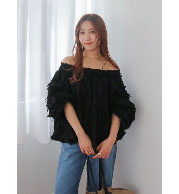 Ungrid「【WEB限定】ジャカードオフショルブラウス」|シャツ・ブラウス|