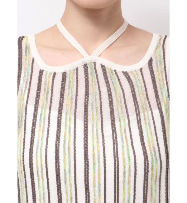 LAGUNAMOON「MIXストライプチョーカーニットワンピース」|ワンピース|