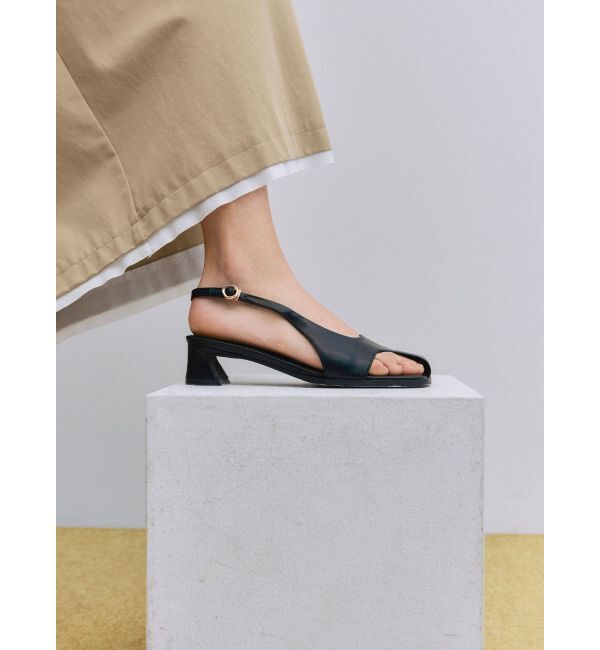 LAGUNAMOON「アシメオープントゥサンダル」|サンダル|ブラック