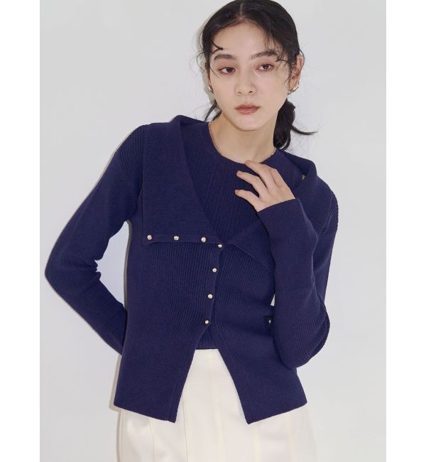 LAGUNAMOON「オフショルニットアンサンブル」|ニット・セーター|ネイビー