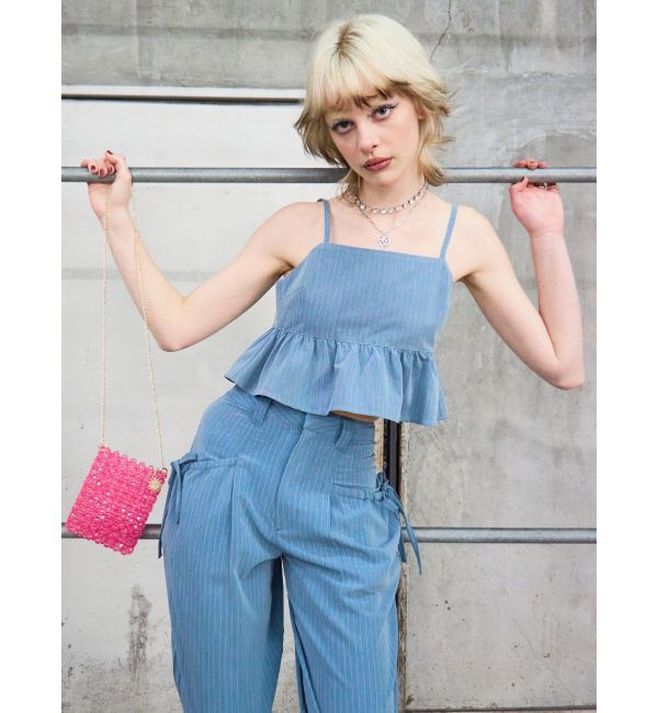 EVRIS「ピンストライプペプラムビスチェ【セットアップ着用可能】」|キャミソール|