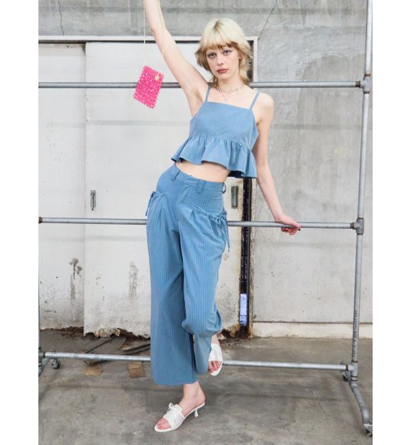 EVRIS「ピンストライプペプラムビスチェ【セットアップ着用可能】」|キャミソール|