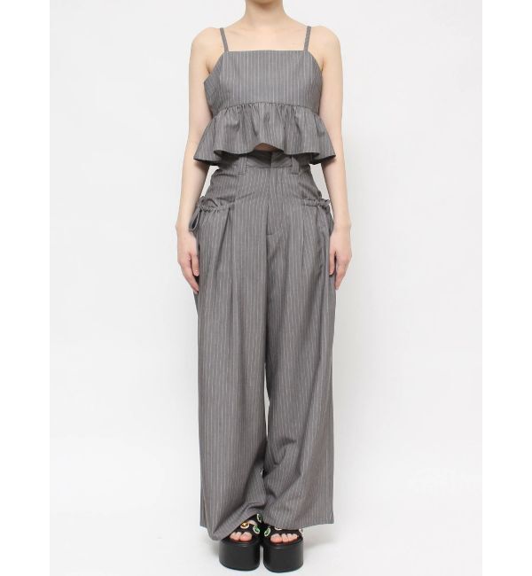 EVRIS「ピンストライプペプラムビスチェ【セットアップ着用可能】」|キャミソール|