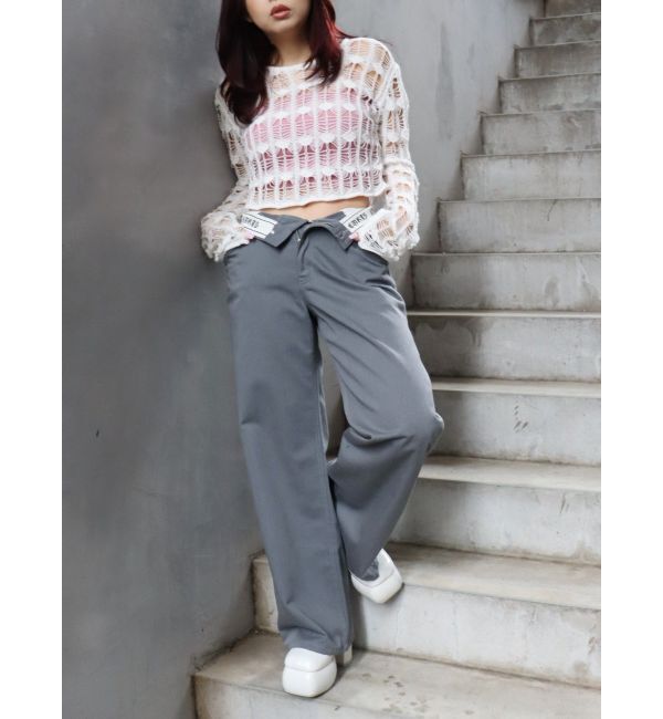 EVRIS「カギアミクロップドニットトップス」|ニット・セーター|